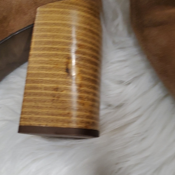 Pure Navy Chic Tan Suede Heeled Boots - Picture 6 of 16